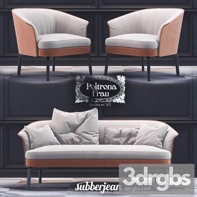 Poltrona Frau Nivola Set 3D Model Free