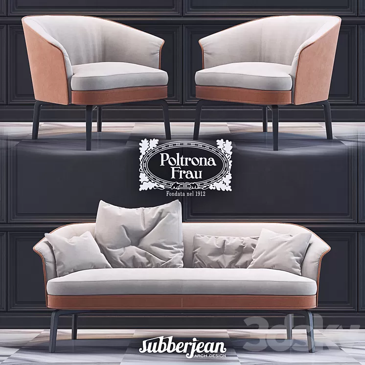 Poltrona Frau Nivola Set 3D Model