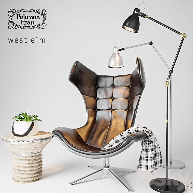 Poltrona Frau Regina 900 armchair with decor 3D Model