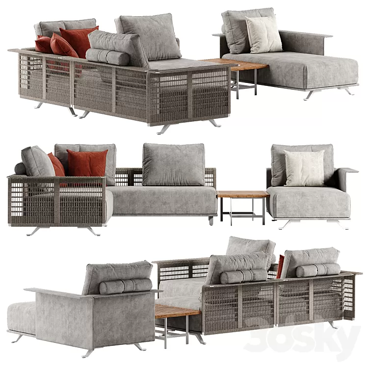 Poltrona Frau Solaria sectional sofa 3D Model