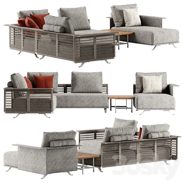 Poltrona Frau Solaria sectional sofa 3DModel