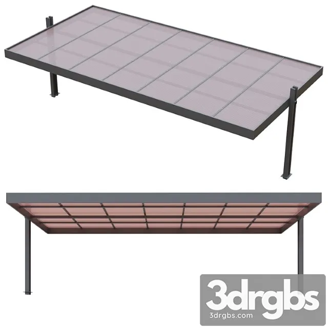 Polycarbonate car park carport 3D Model Download