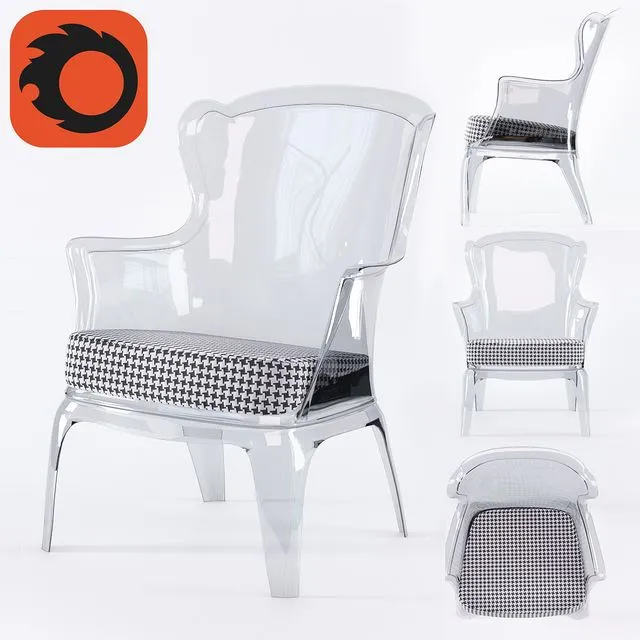 Polycarbonate Modern Accent Chair 3D Model