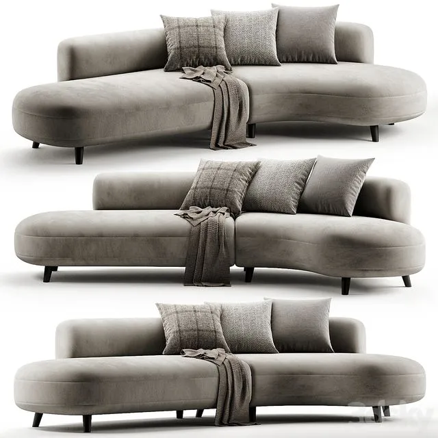 Polyester corner sofa 3D Model