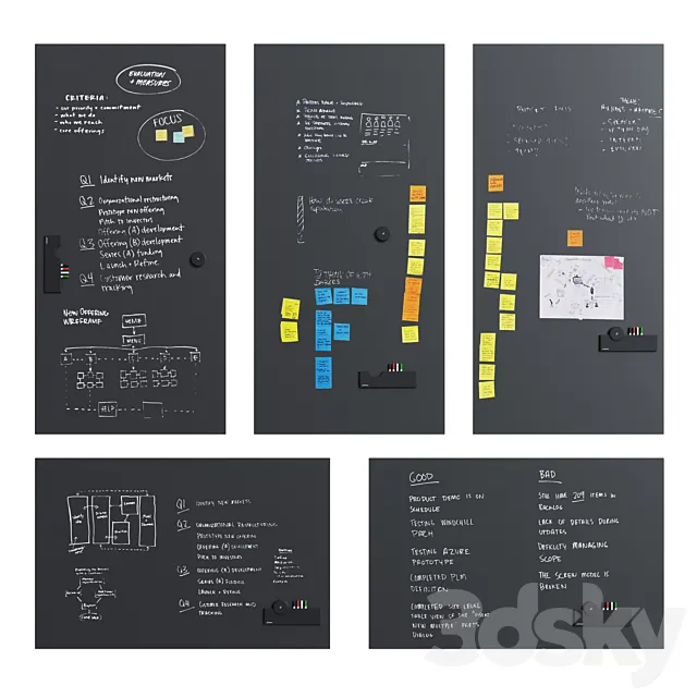 PolyVision - BlackBoard Sans Serif Flow 3D Model