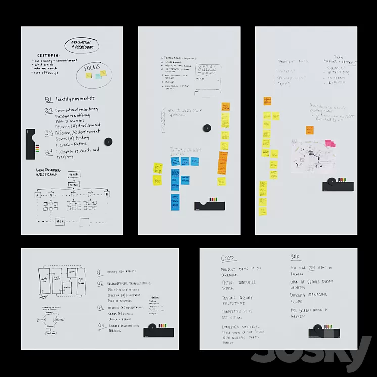 PolyVision – WhiteBoard Sans Serif Flow 3D Model