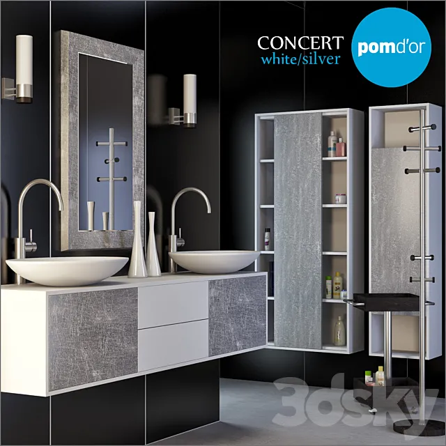 Pom'Dor-Concert (White_silver) 3D Model