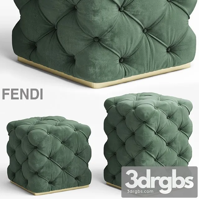 Poof fendi Kubus Ottoman 3D Model Free