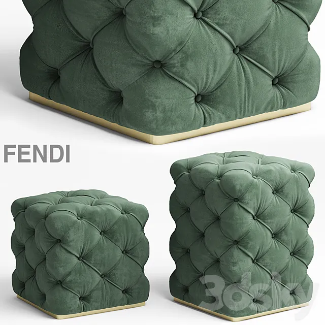 Poof fendi Kubus Ottoman 3DModel