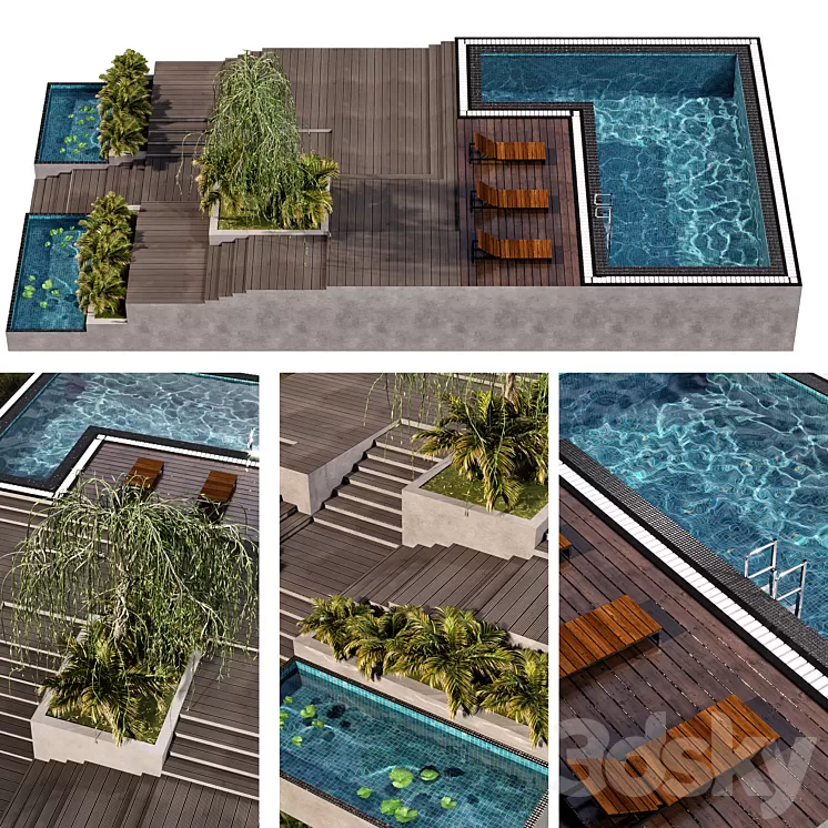 POOL NO30 & LANDSCAPE 3D Model
