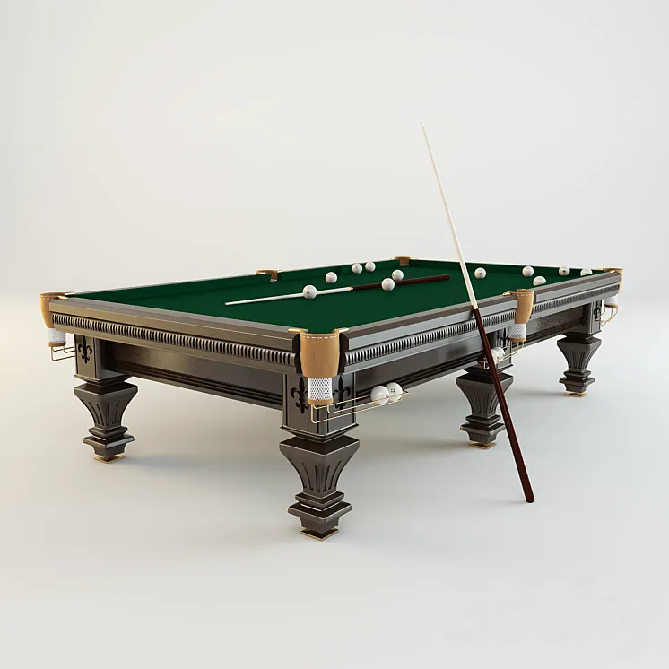 Pool table for Russian billiards «Hardy» (mahogany) 3D Model Free
