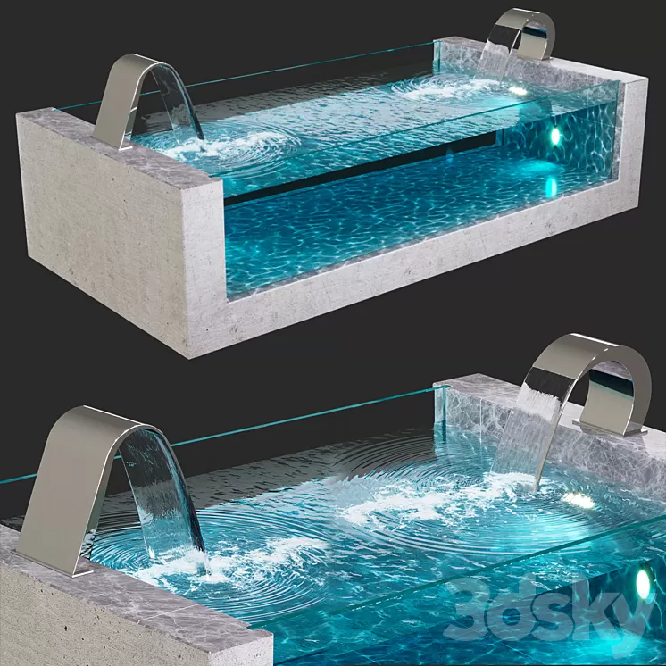 Pool waterfalls: Niagara Dolphin 3D Model