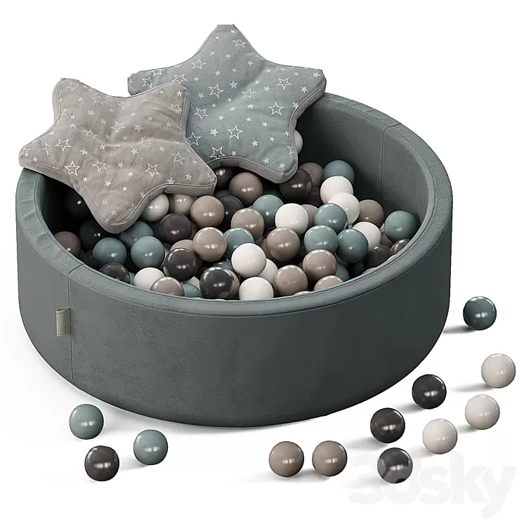 Pool with balls by Misioo 3D Model Free