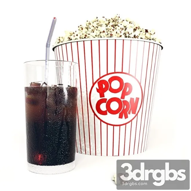 Popcorn and cola 3D Model Free