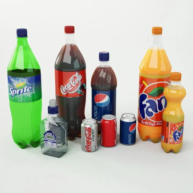 Popular Drink Set 3D Model