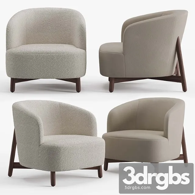 Porada copine wood armchair 3D Model Free