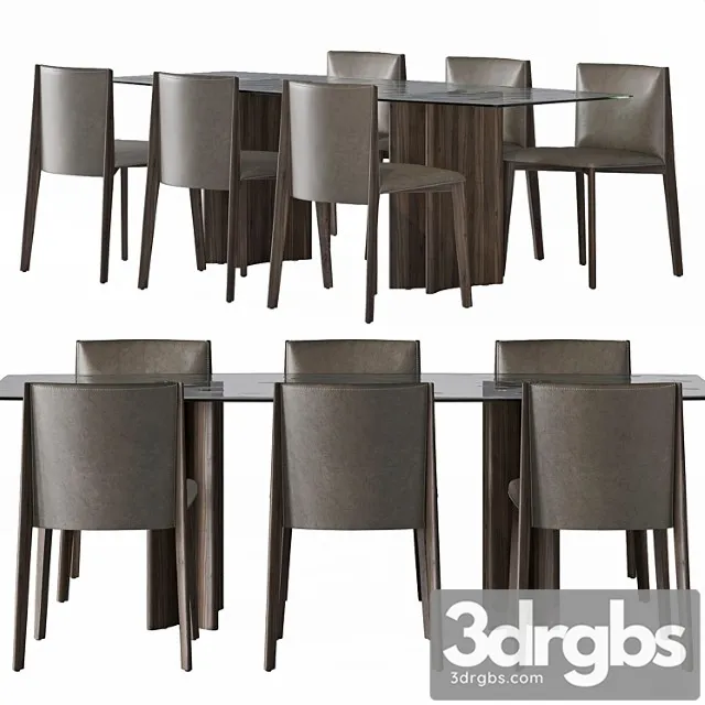 Porada dining set v4 2 3D Model Free