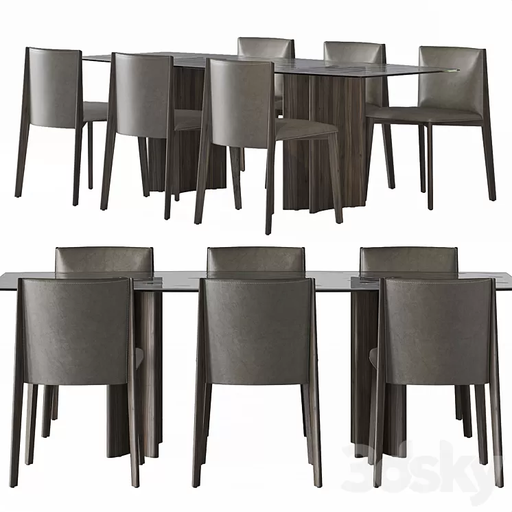 porada dining set v4 3D Model