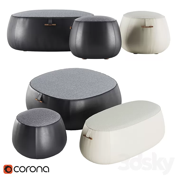Porada Logam poufs 3D Model