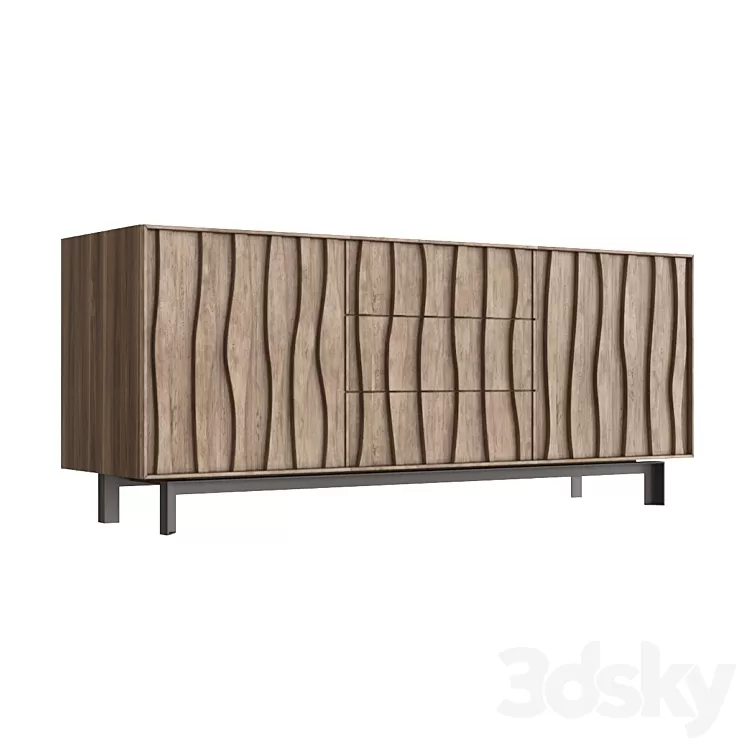 Porada Masai three-door sideboard chest 3D Model Free