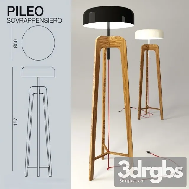 Porada Pileo Alta Floor Lamp Walnut 3D Model Free