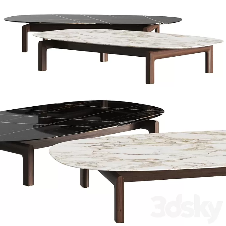 Porada Quay Ovale Center Tables 3D Model