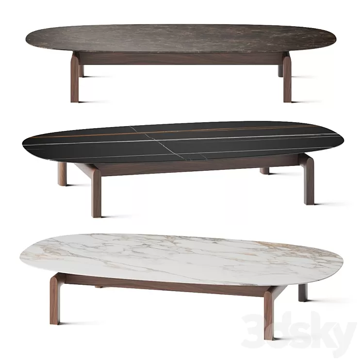 Porada Quay Ovale Coffee Tables 3D Model