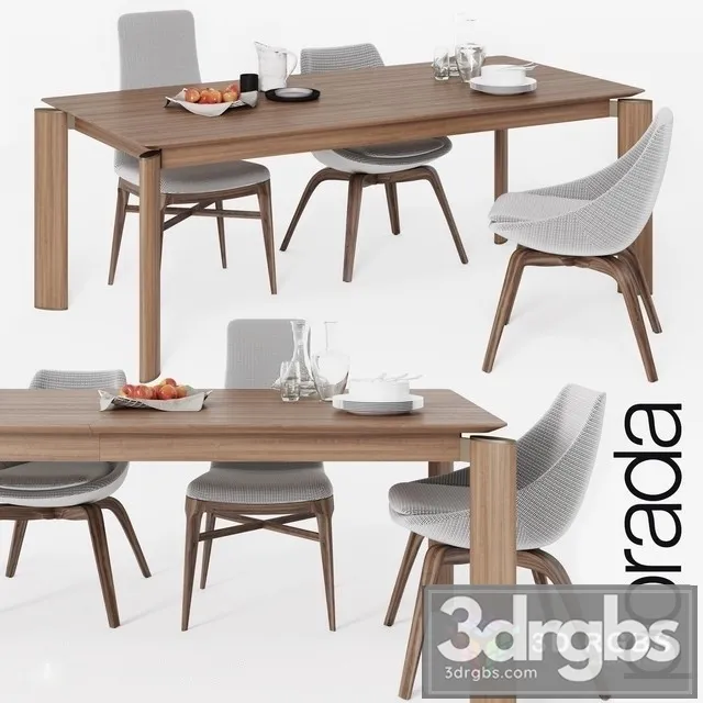 Porada Table and Chair 3D Model Free