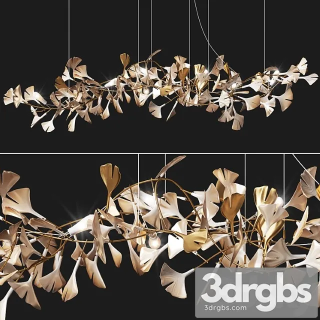 Porcelain chandelier ginkgo bespoke 3D Model Free