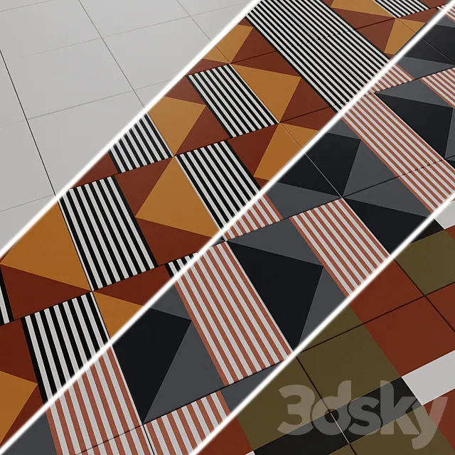 Porcelain stoneware tiles EQUIPE BAUHOME 20x20 3D Model