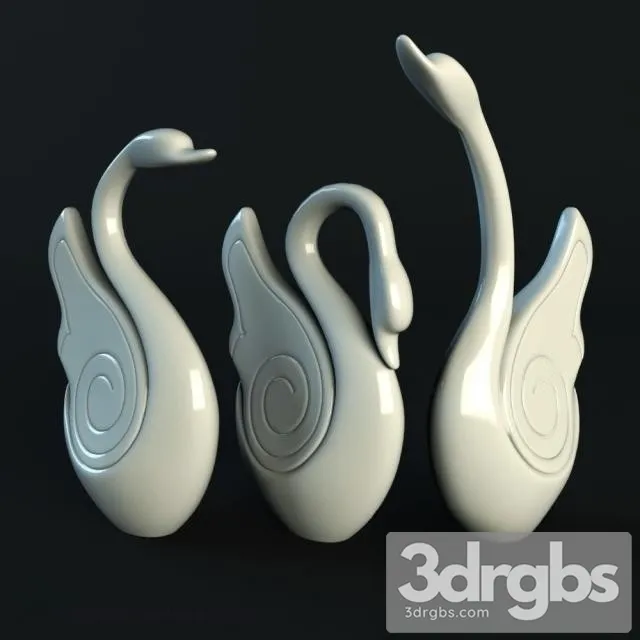 Porcelain Swan 3D Model Free