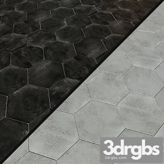 Porcelain tile equipe urban hexagon melange 5 options 3D Model Free