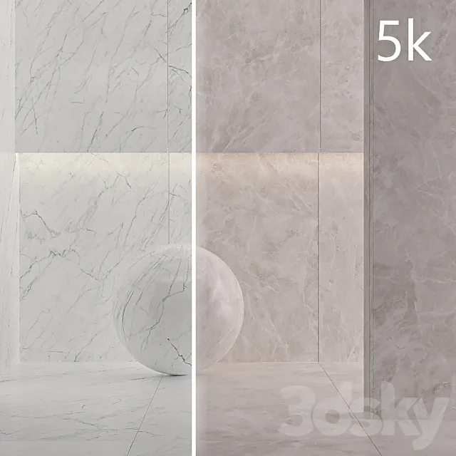 Porcelain tile Laminam STATUARIETTO AIR Diamond Cream Lucidato. 3000x1000 mm. 3D Model