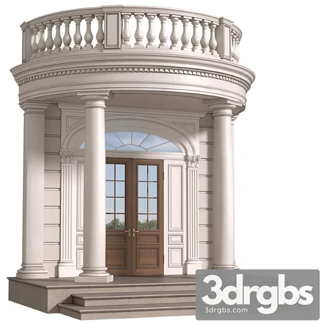 Porch With Balcony Entrance Group 3D Model Free