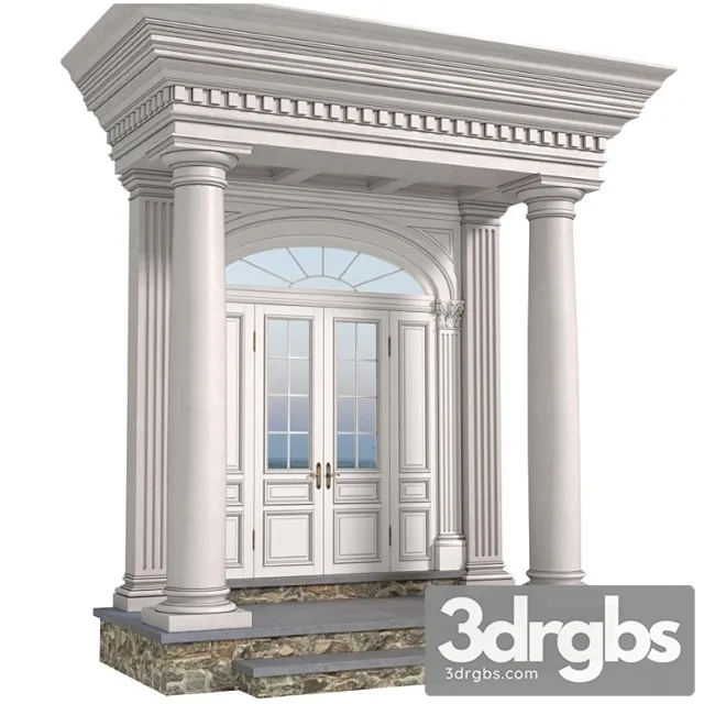 Porch With Columns Entrance Group 2 3D Model Free