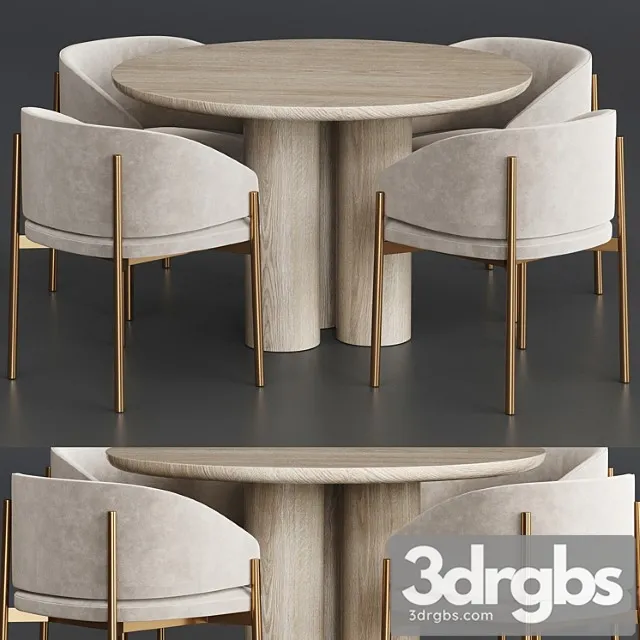 Porro Frank Anya Travertine Dining Table 3D Model Free