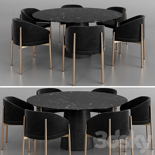 Porro Frank armchair and Materic table 2 3DModel
