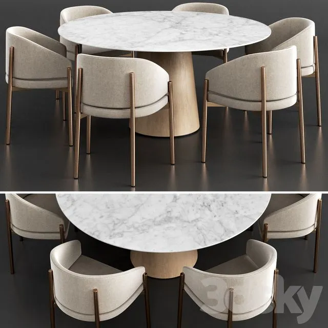 Porro Frank armchair and Materic table 3D Model