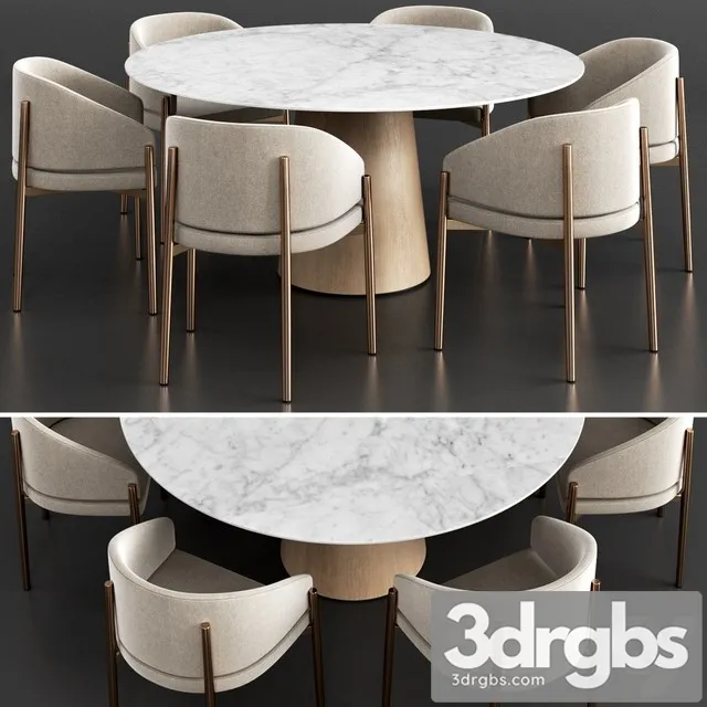 Porro Frank Armchair and Materic Table 3D Model Free