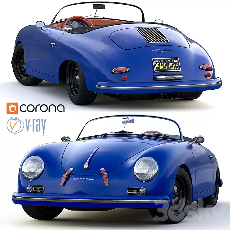 Porsche 356 A Speedster 1956 3D Model