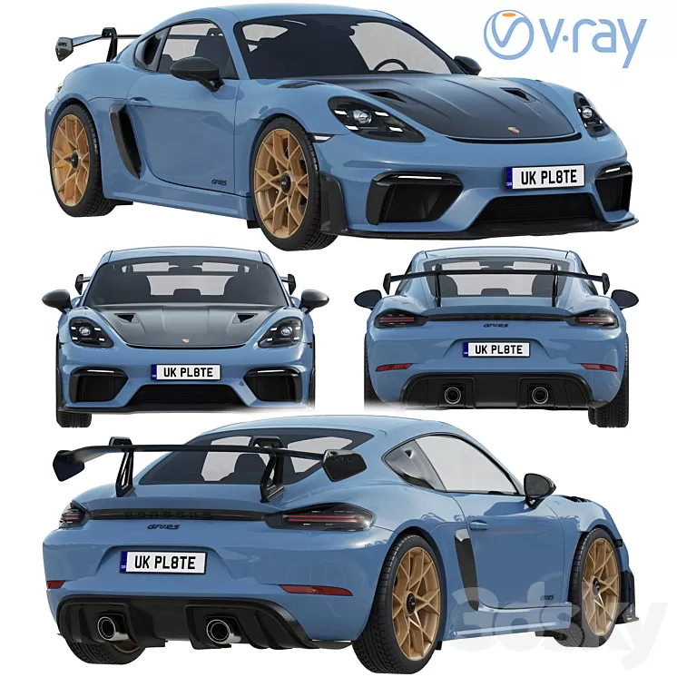Porsche 718 Cayman GT4 RS 2022 3D Model Free