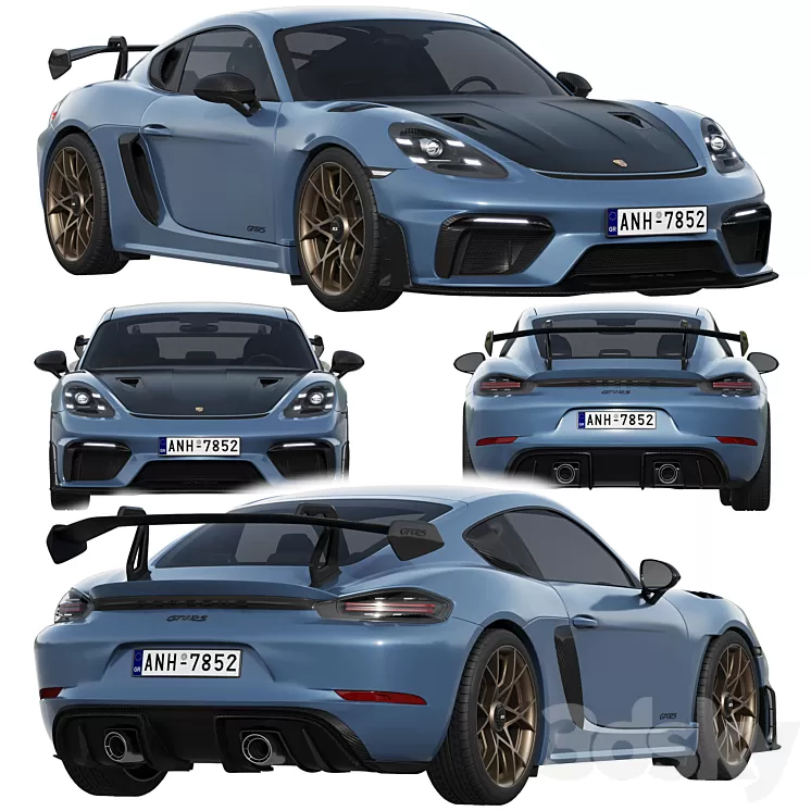 Porsche 718 Cayman GT4 RS 2022 3D Model Free