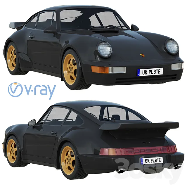 Porsche 911 964 Turbo 1993 3D Model