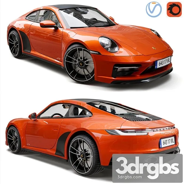 Porsche 911 Carrera 4 Gts 2022 3D Model Download