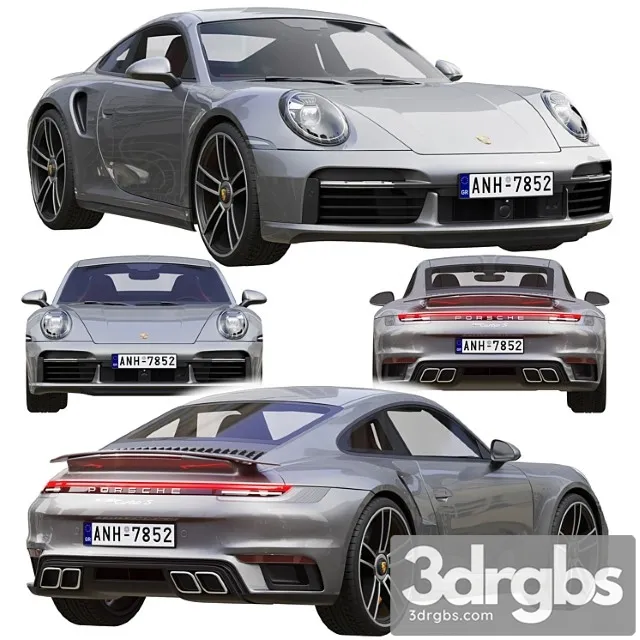 Porsche 911 Turbo S 2021 3D Model Download