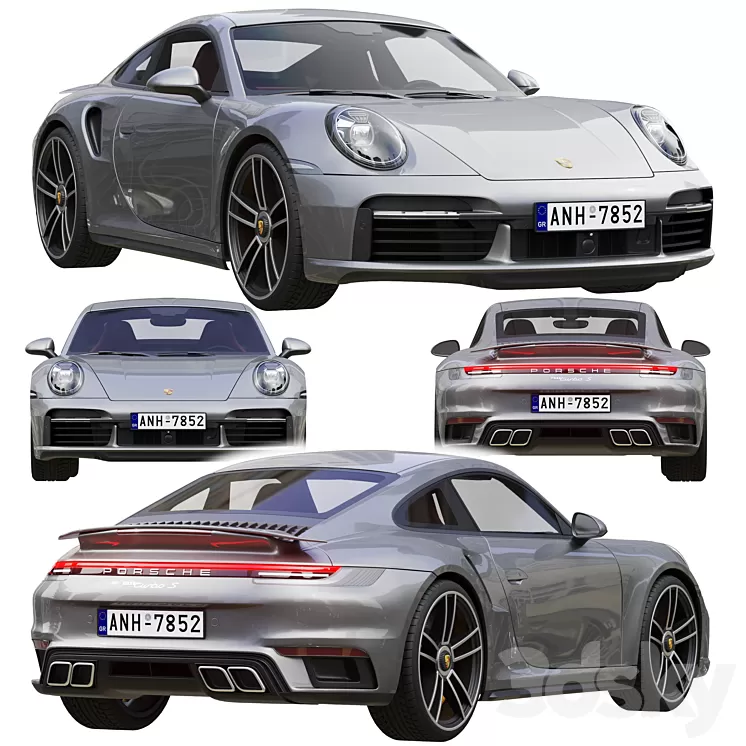 Porsche 911 Turbo S 2021 3D Model
