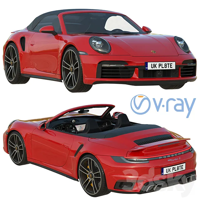 Porsche 911 Turbo S Cabriolet 2021 3D Model