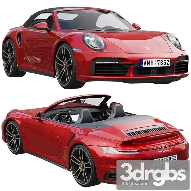 Porsche 911 Turbo S Cabriolet 2021 3D Model Free