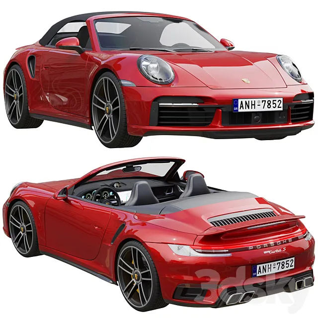 Porsche 911 Turbo S Cabriolet 2021 3DModel