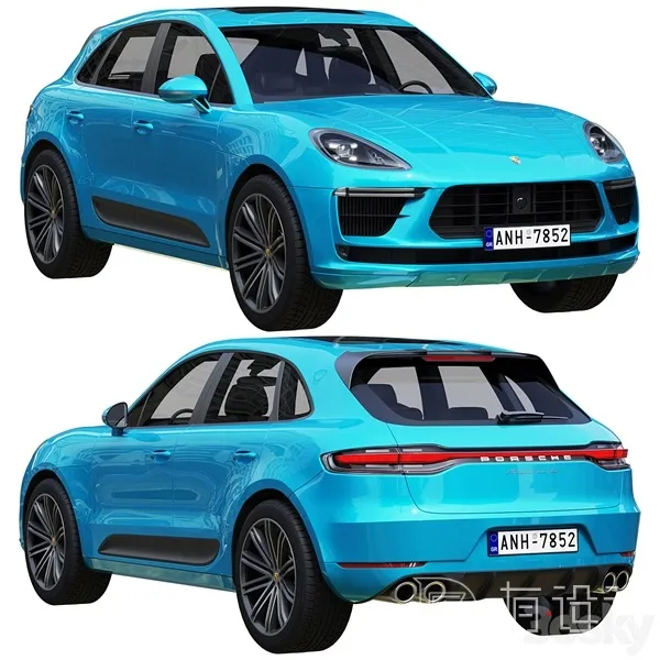 Porsche Macan Turbo 2020 3D Model - 3536